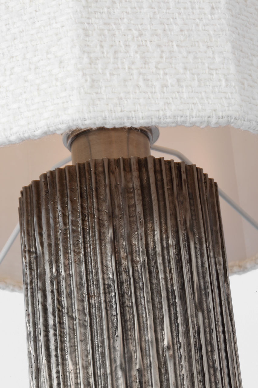 Fumar 29" Table Lamp | Ridged Graphite | BouclÃ© Shade