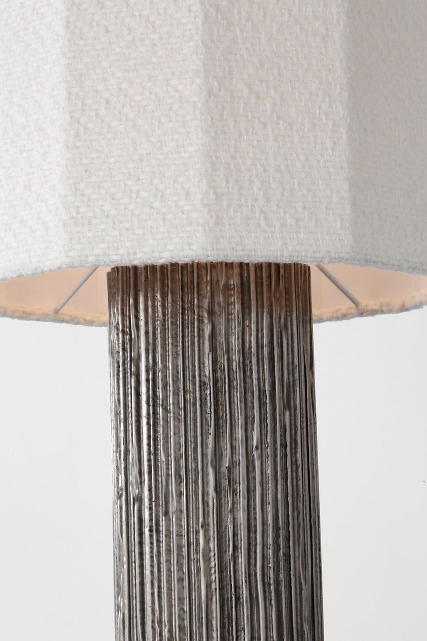 Fumar 29" Table Lamp | Ridged Graphite | BouclÃ© Shade