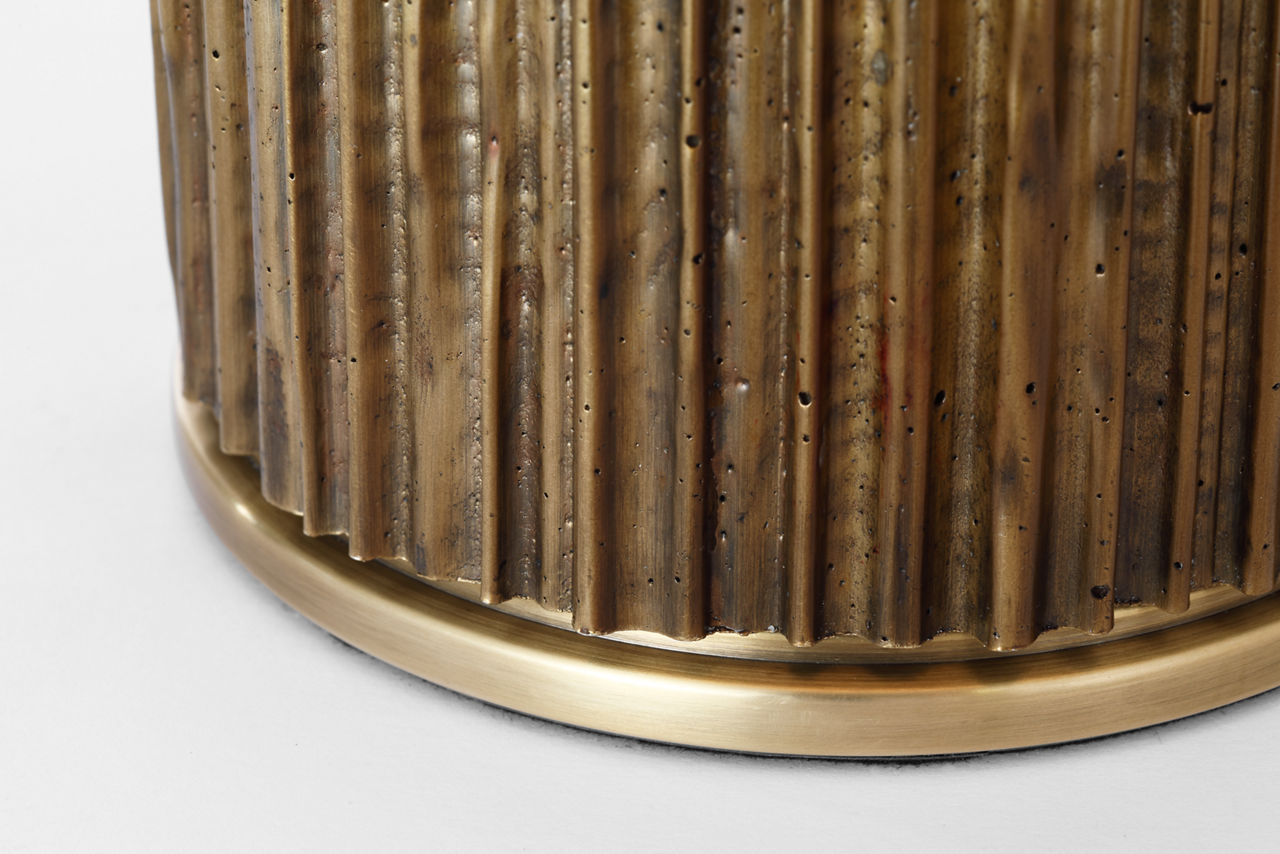 Fumar 29" Table Lamp | Ridged Tombac | BouclÃ© Shade