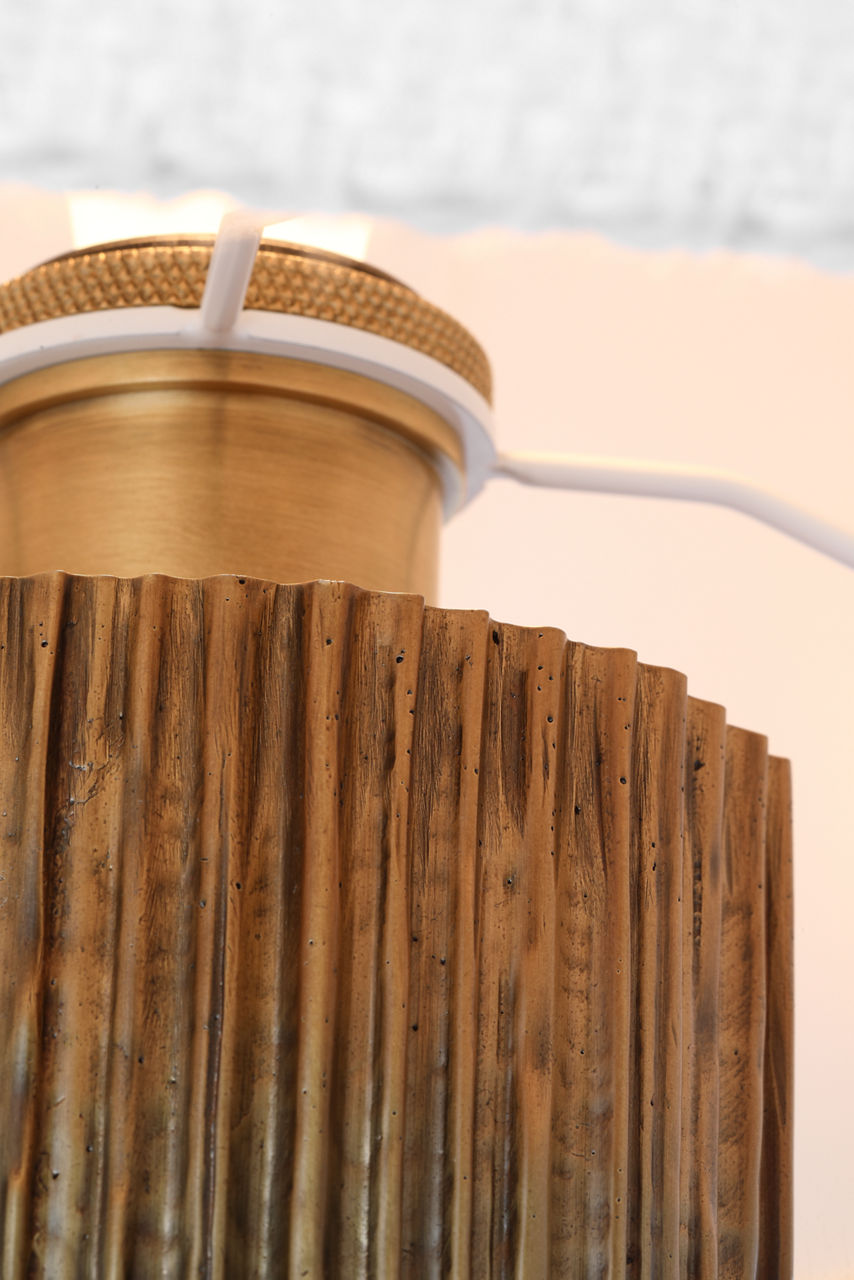 Fumar 29" Table Lamp | Ridged Tombac | BouclÃ© Shade