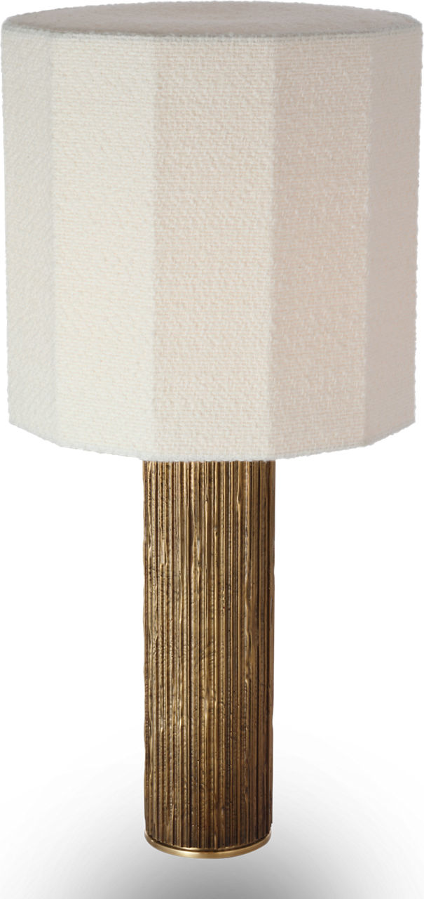 Fumar 29" Table Lamp | Ridged Tombac | BouclÃ© Shade