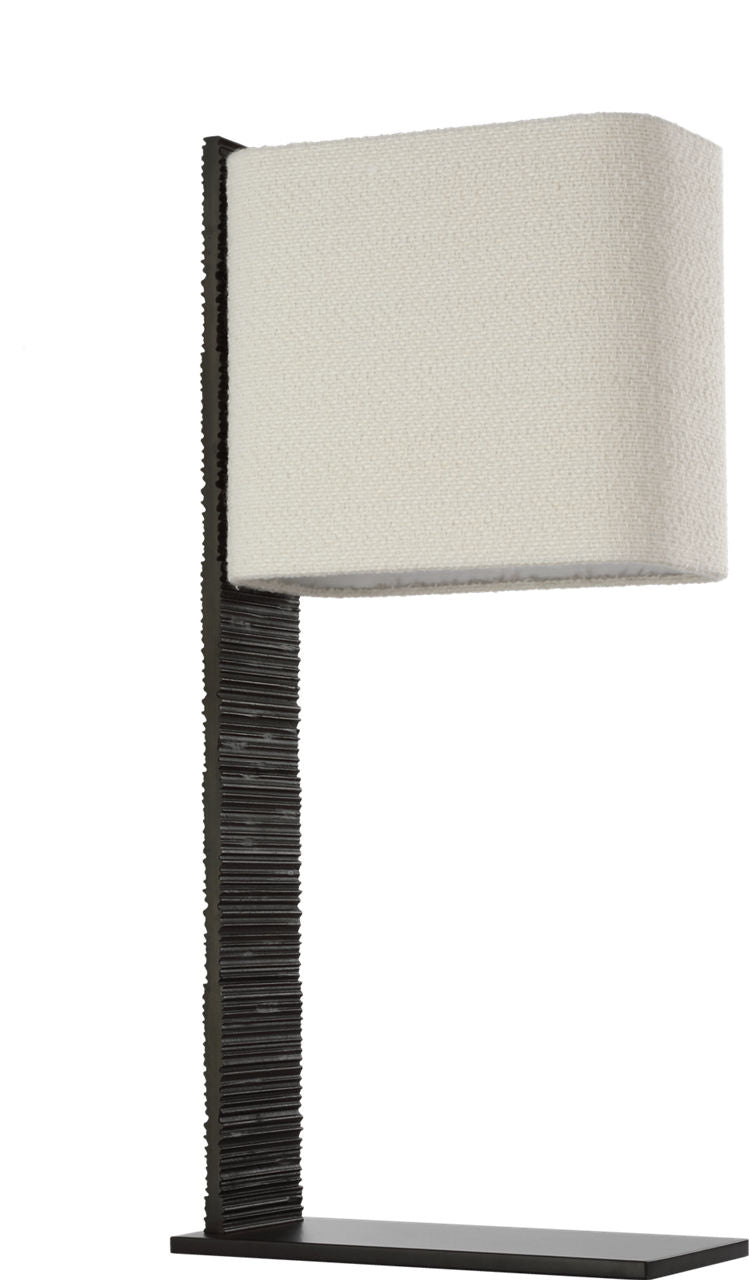 Fumar 34" Statement Table Lamp | Ridged Carbon | BouclÃ© Shade