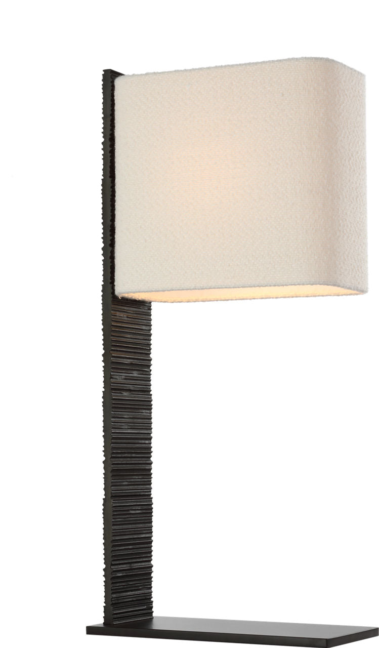 Fumar 34" Statement Table Lamp | Ridged Carbon | BouclÃ© Shade