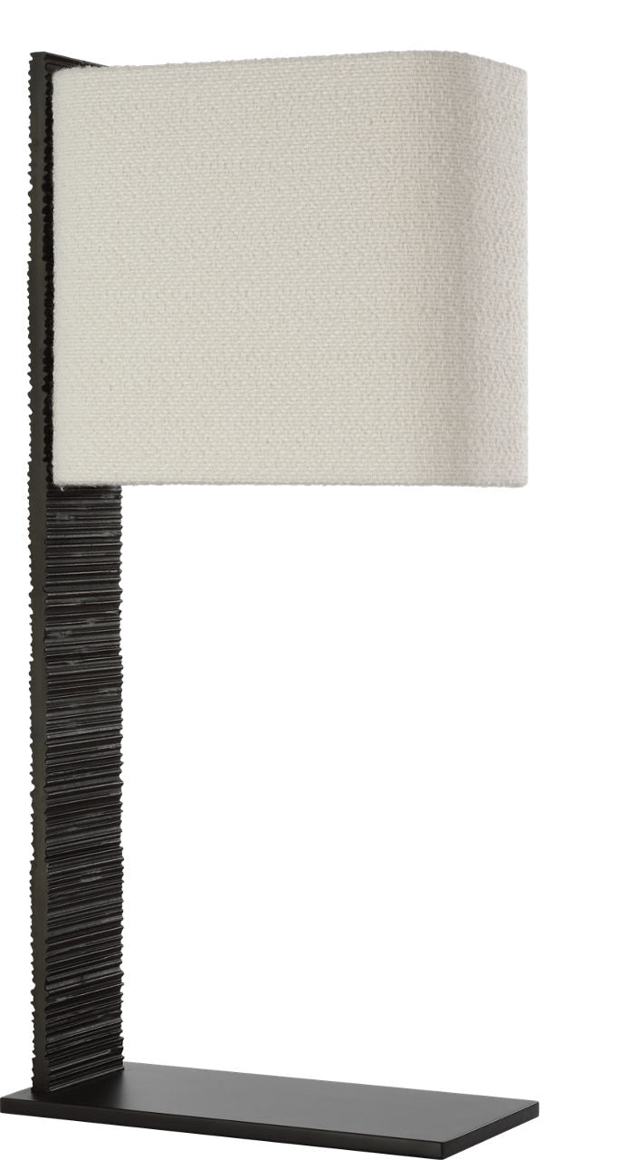 Fumar 34" Statement Table Lamp | Ridged Carbon | BouclÃ© Shade