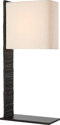 Fumar 34" Statement Table Lamp | Ridged Carbon | BouclÃ© Shade