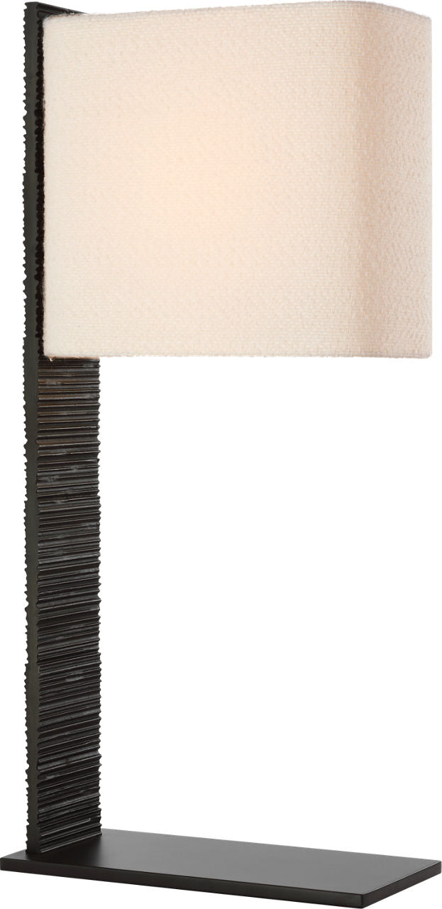 Fumar 34" Statement Table Lamp | Ridged Carbon | BouclÃ© Shade