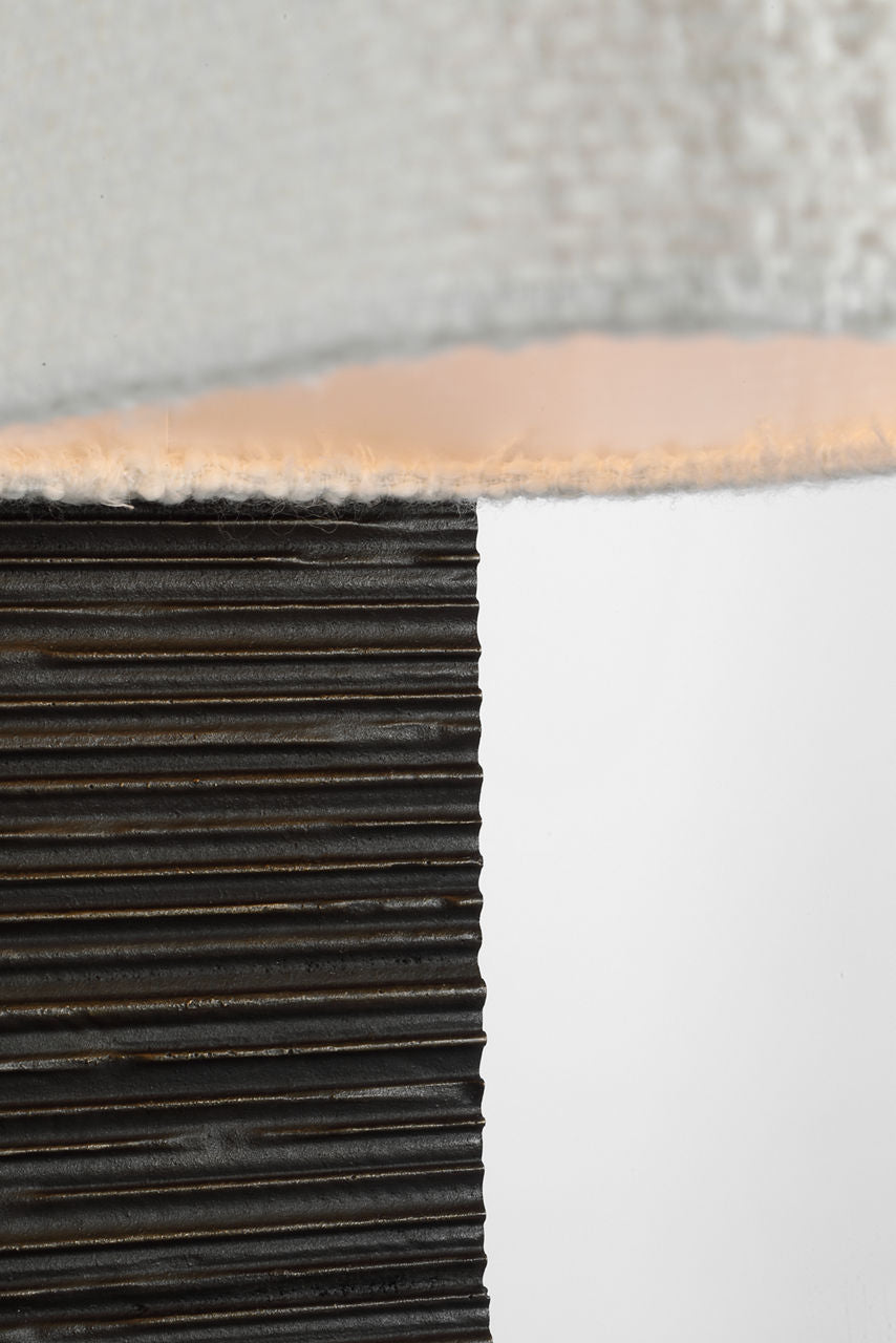 Fumar 34" Statement Table Lamp | Ridged Carbon | BouclÃ© Shade