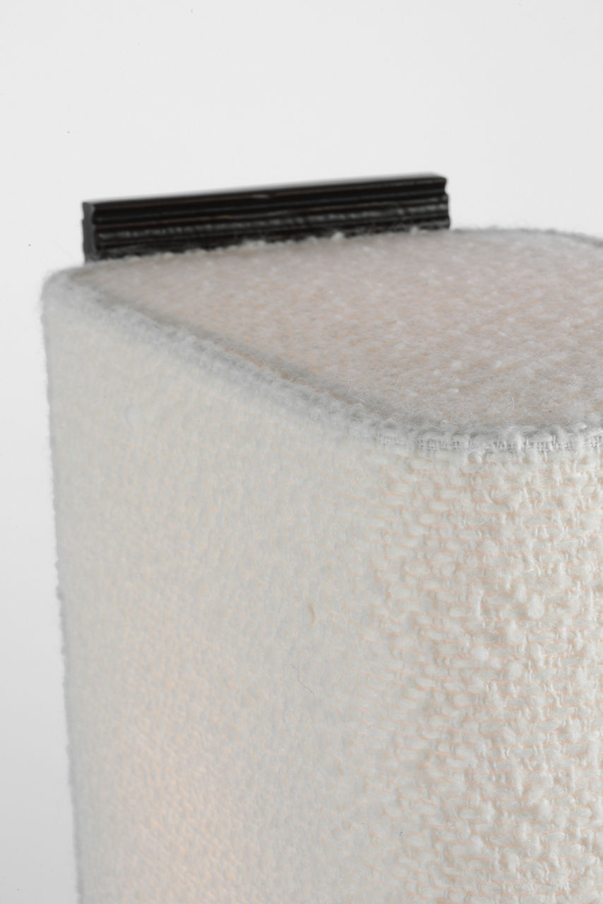 Fumar 34" Statement Table Lamp | Ridged Carbon | BouclÃ© Shade