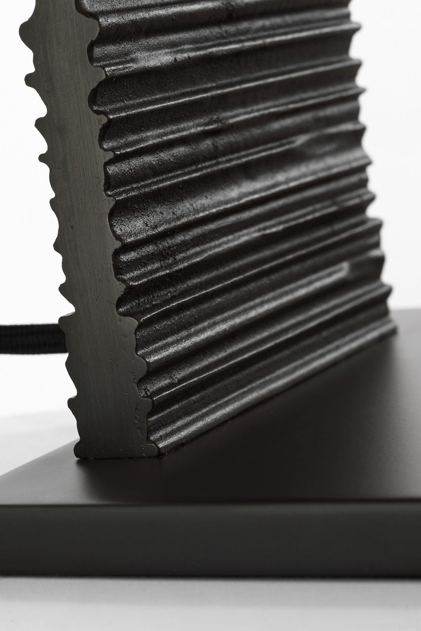 Fumar 34" Statement Table Lamp | Ridged Carbon | BouclÃ© Shade