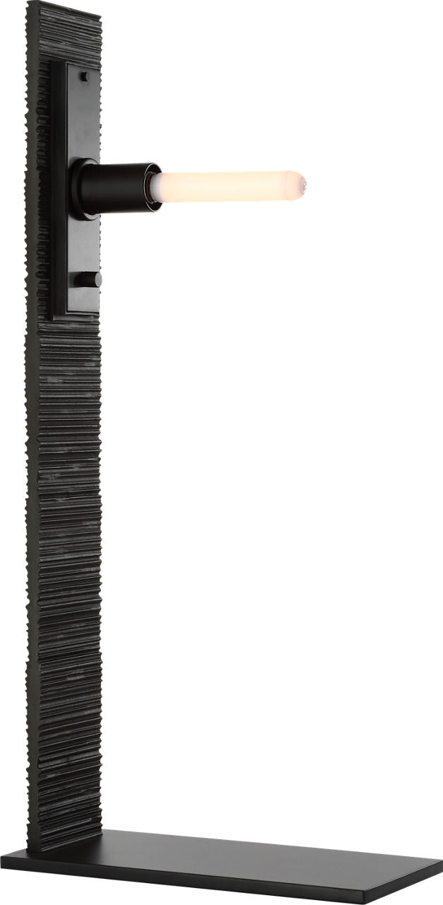 Fumar 34" Statement Table Lamp | Ridged Carbon | BouclÃ© Shade