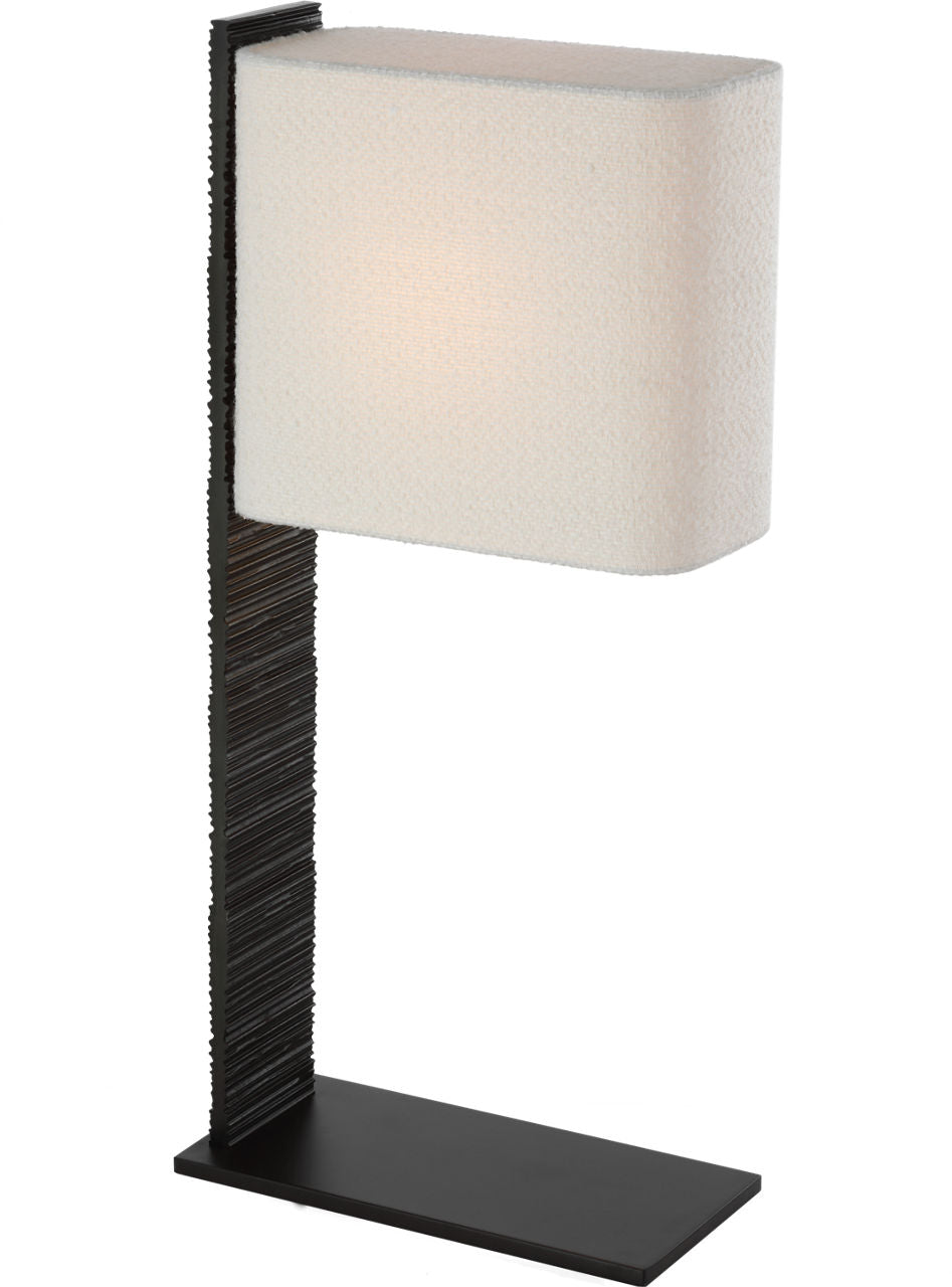 Fumar 34" Statement Table Lamp | Ridged Carbon | BouclÃ© Shade