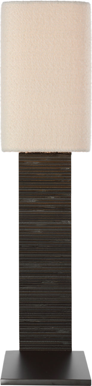 Fumar 34" Statement Table Lamp | Ridged Carbon | BouclÃ© Shade