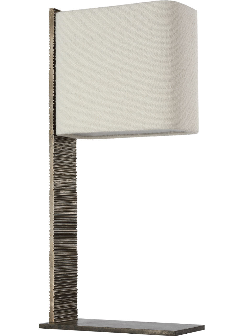 Fumar 34" Statement Table Lamp | Ridged Graphite | BouclÃ© Shade
