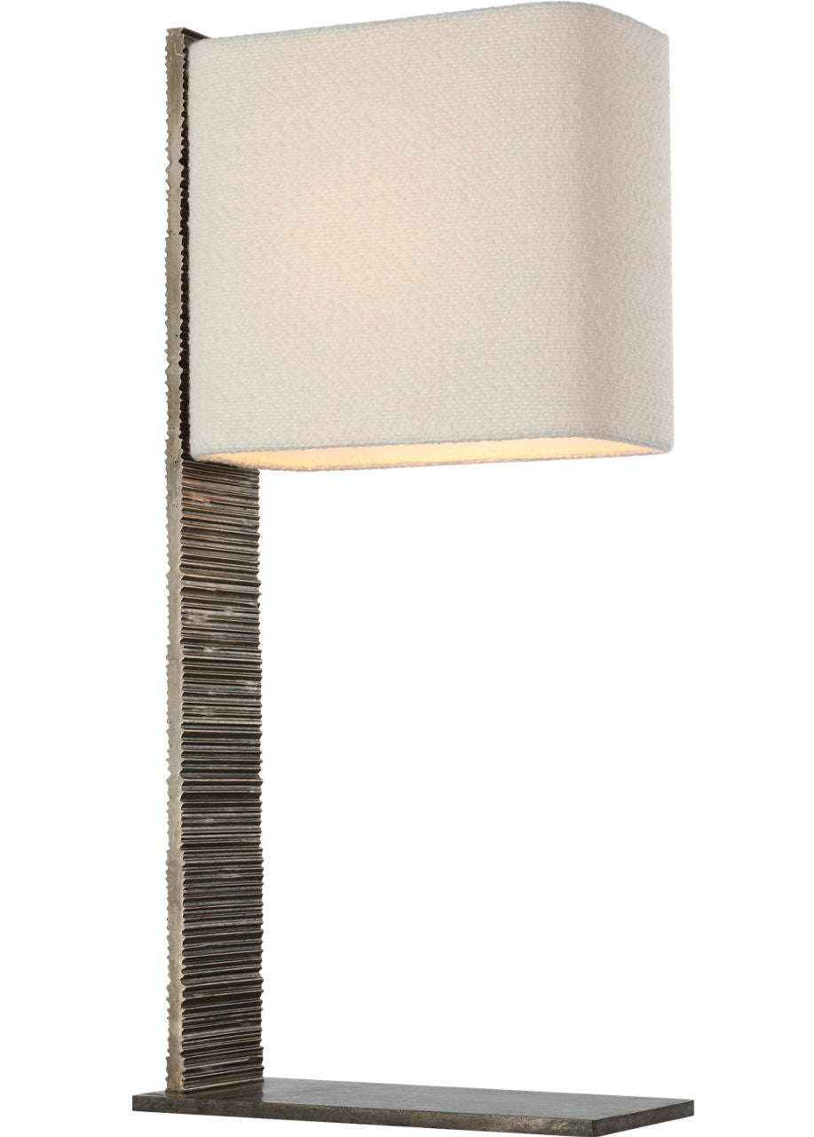 Fumar 34" Statement Table Lamp | Ridged Graphite | BouclÃ© Shade