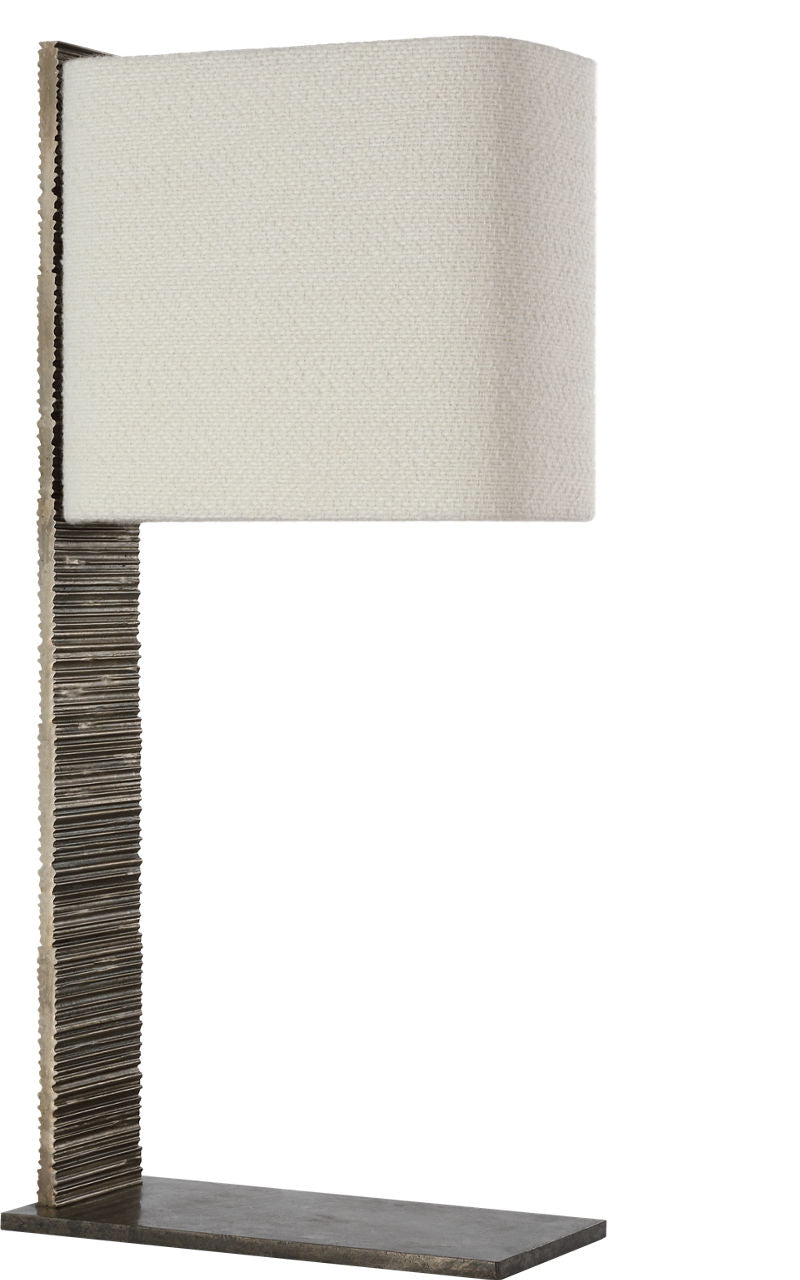 Fumar 34" Statement Table Lamp | Ridged Graphite | BouclÃ© Shade