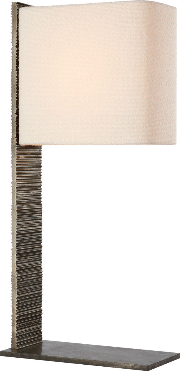 Fumar 34" Statement Table Lamp | Ridged Graphite | BouclÃ© Shade