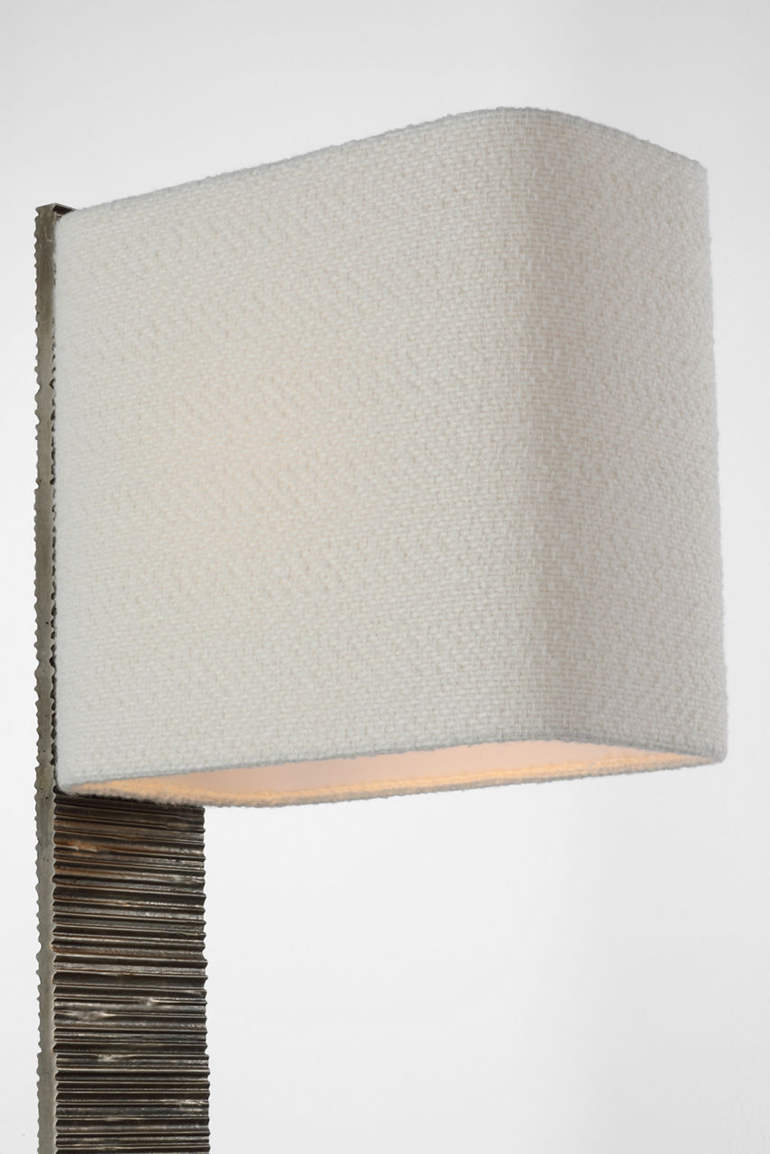 Fumar 34" Statement Table Lamp | Ridged Graphite | BouclÃ© Shade