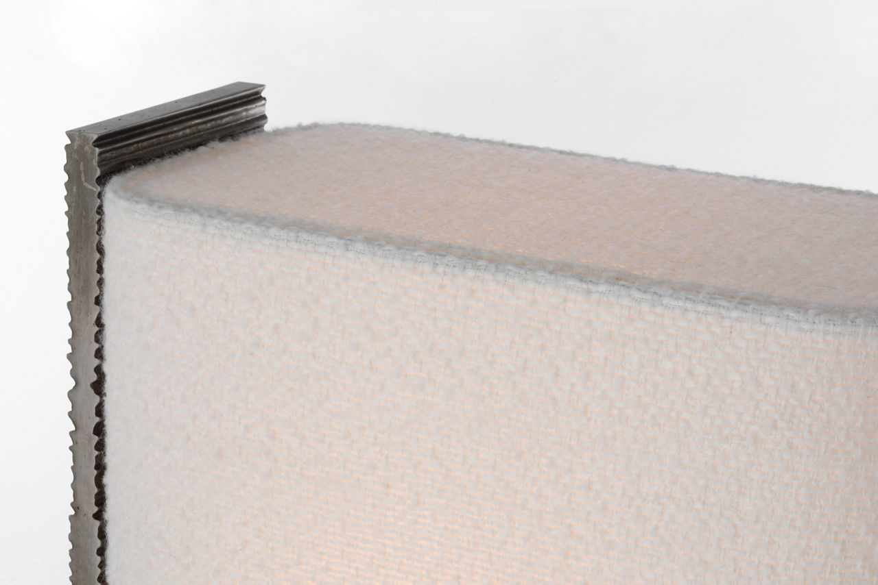 Fumar 34" Statement Table Lamp | Ridged Graphite | BouclÃ© Shade