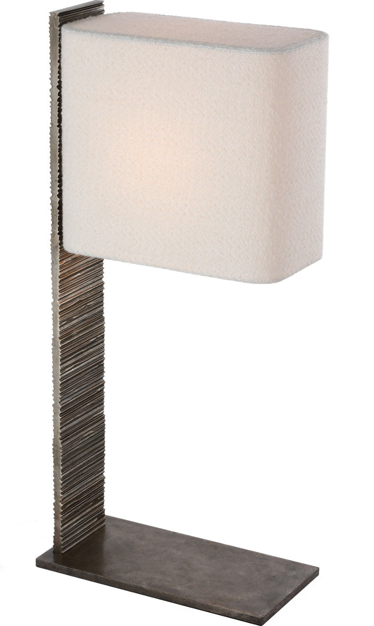 Fumar 34" Statement Table Lamp | Ridged Graphite | BouclÃ© Shade