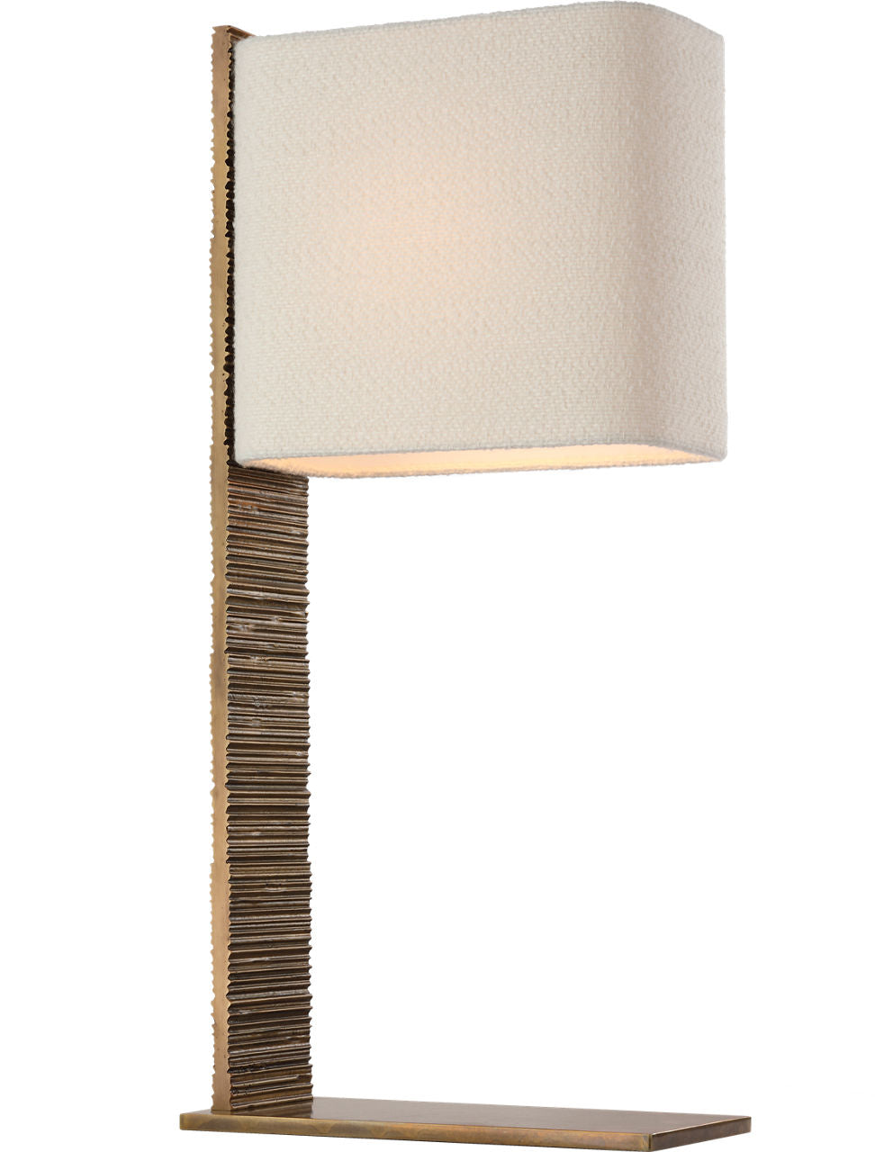 Fumar 34" Statement Table Lamp | Ridged Tombac | BouclÃ© Shade