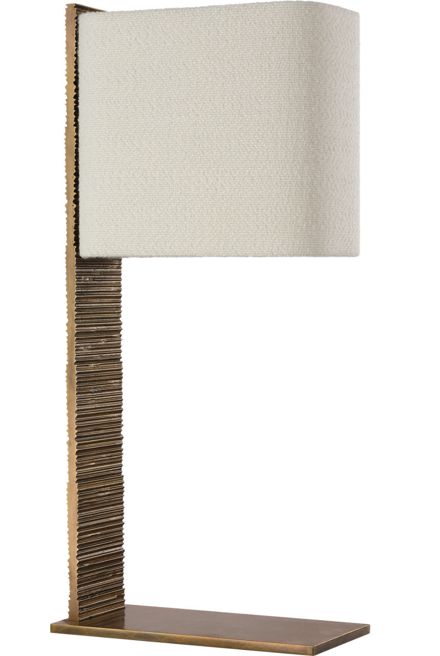 Fumar 34" Statement Table Lamp | Ridged Tombac | BouclÃ© Shade