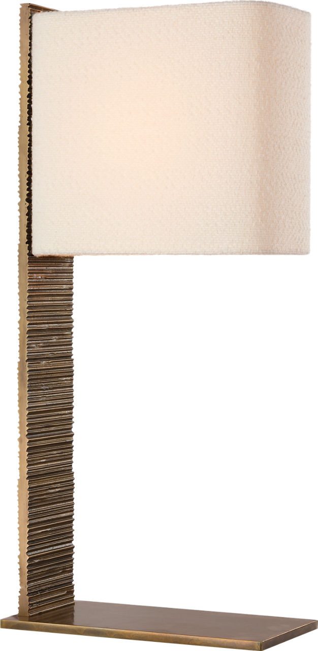 Fumar 34" Statement Table Lamp | Ridged Tombac | BouclÃ© Shade