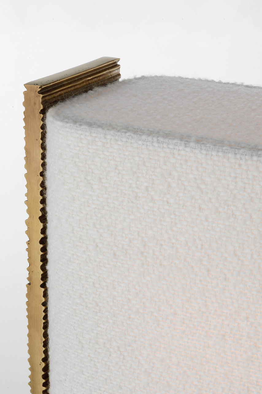 Fumar 34" Statement Table Lamp | Ridged Tombac | BouclÃ© Shade