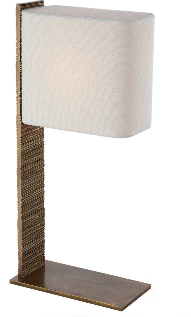 Fumar 34" Statement Table Lamp | Ridged Tombac | BouclÃ© Shade