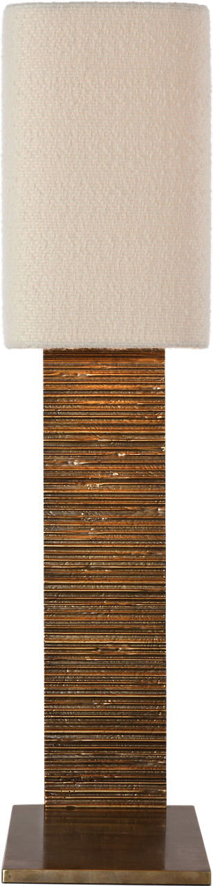 Fumar 34" Statement Table Lamp | Ridged Tombac | BouclÃ© Shade