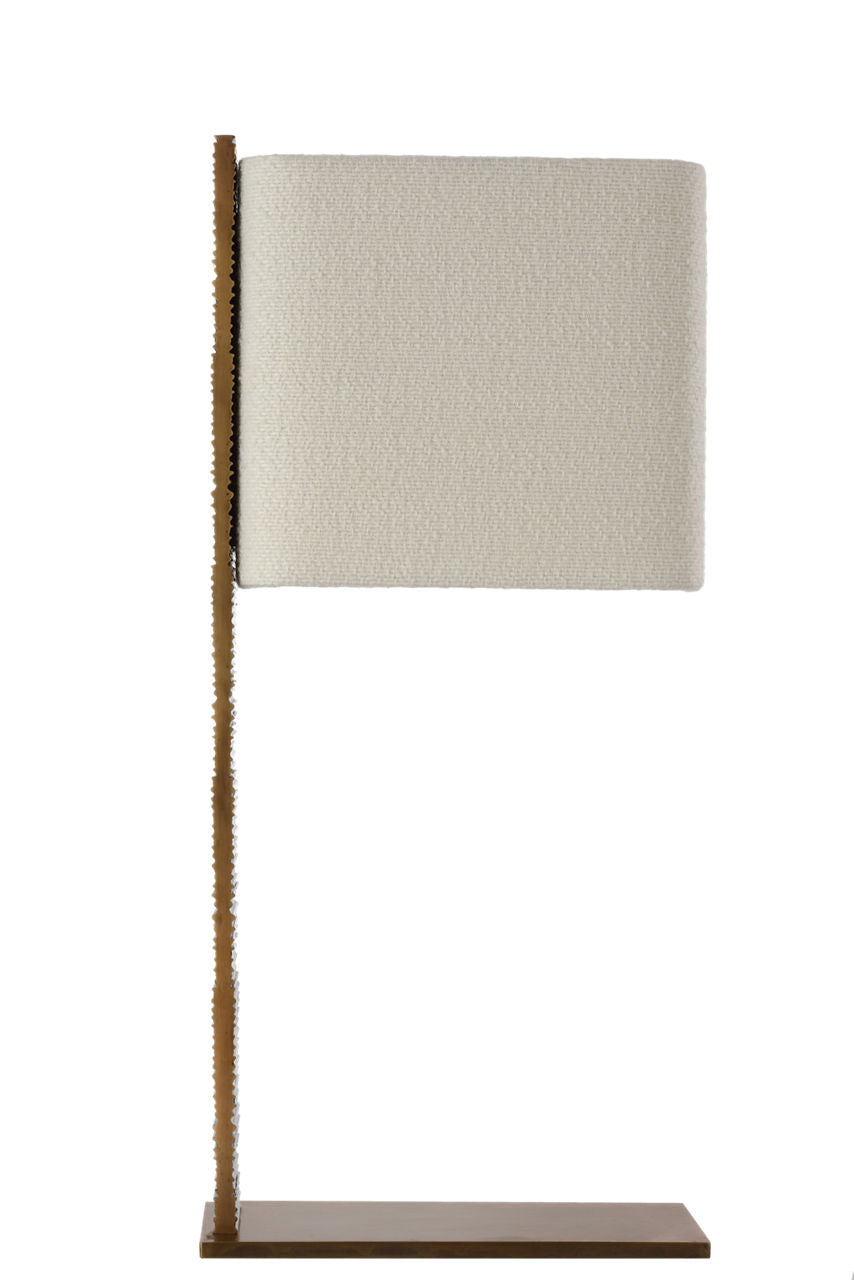 Fumar 34" Statement Table Lamp | Ridged Tombac | BouclÃ© Shade