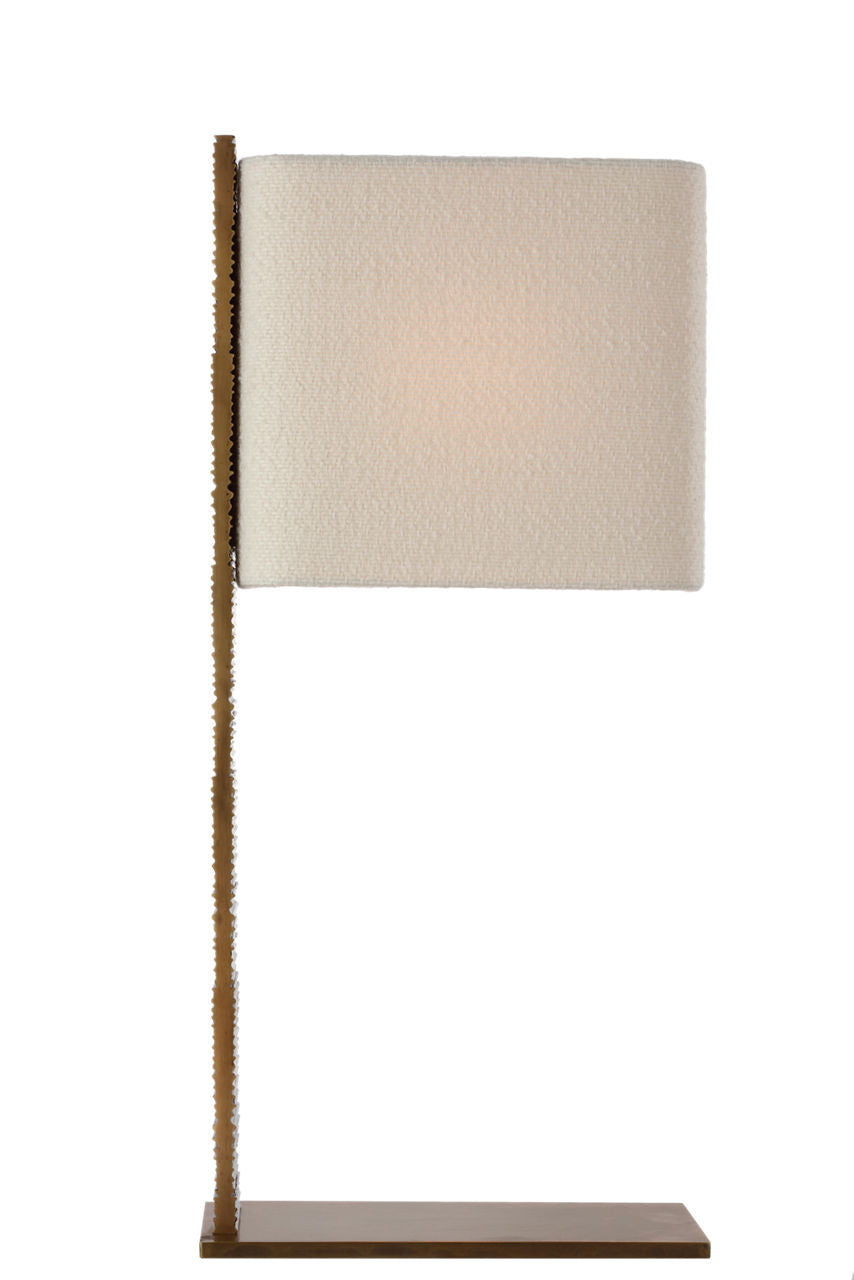 Fumar 34" Statement Table Lamp | Ridged Tombac | BouclÃ© Shade
