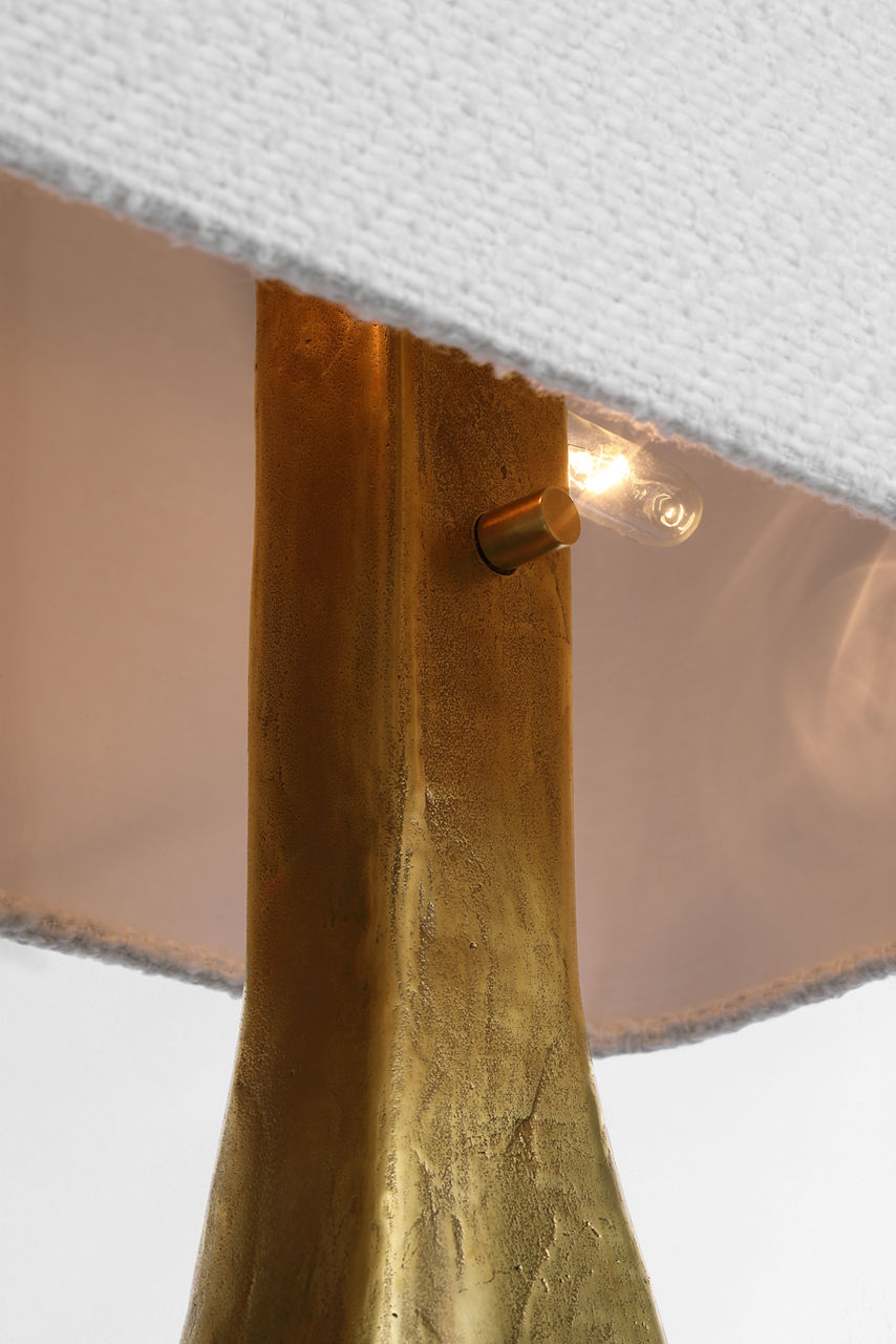 Terra-Forma 23" Right Table Lamp | Museum Brass | Boucle Shade