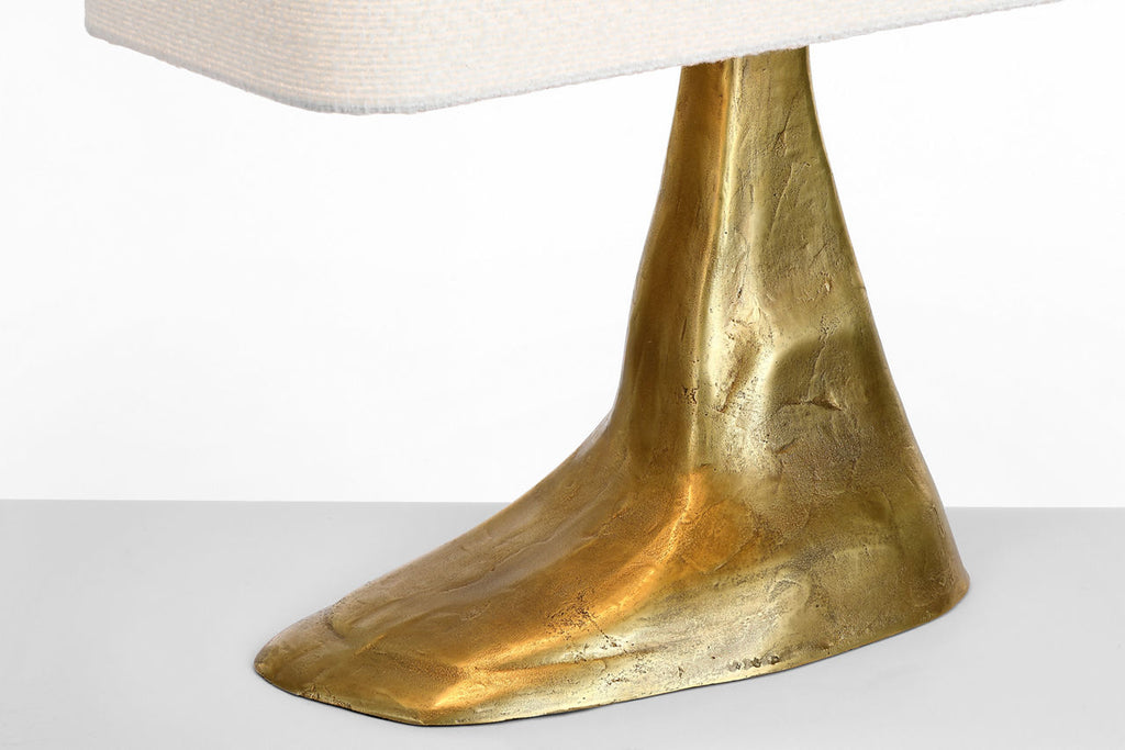 Terra-Forma 23" Right Table Lamp | Museum Brass | Boucle Shade