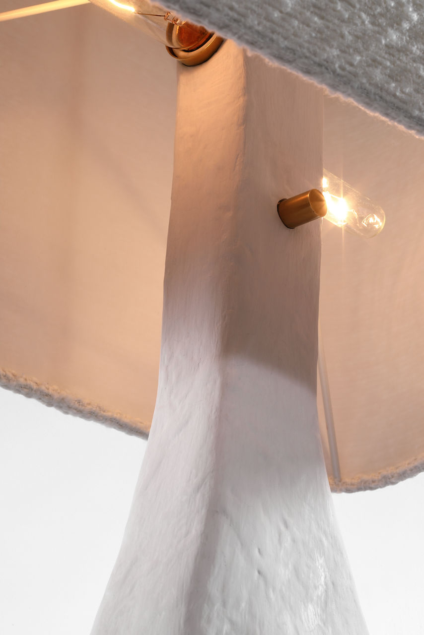 Terra-Forma 23" Right Table Lamp | Plaster White | Boucle Shade