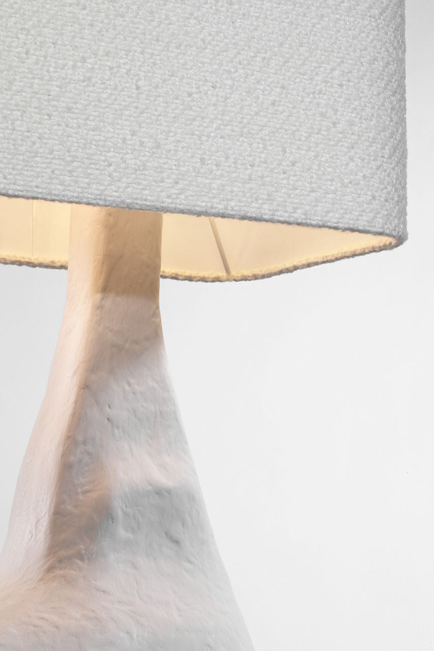 Terra-Forma 23" Right Table Lamp | Plaster White | Boucle Shade