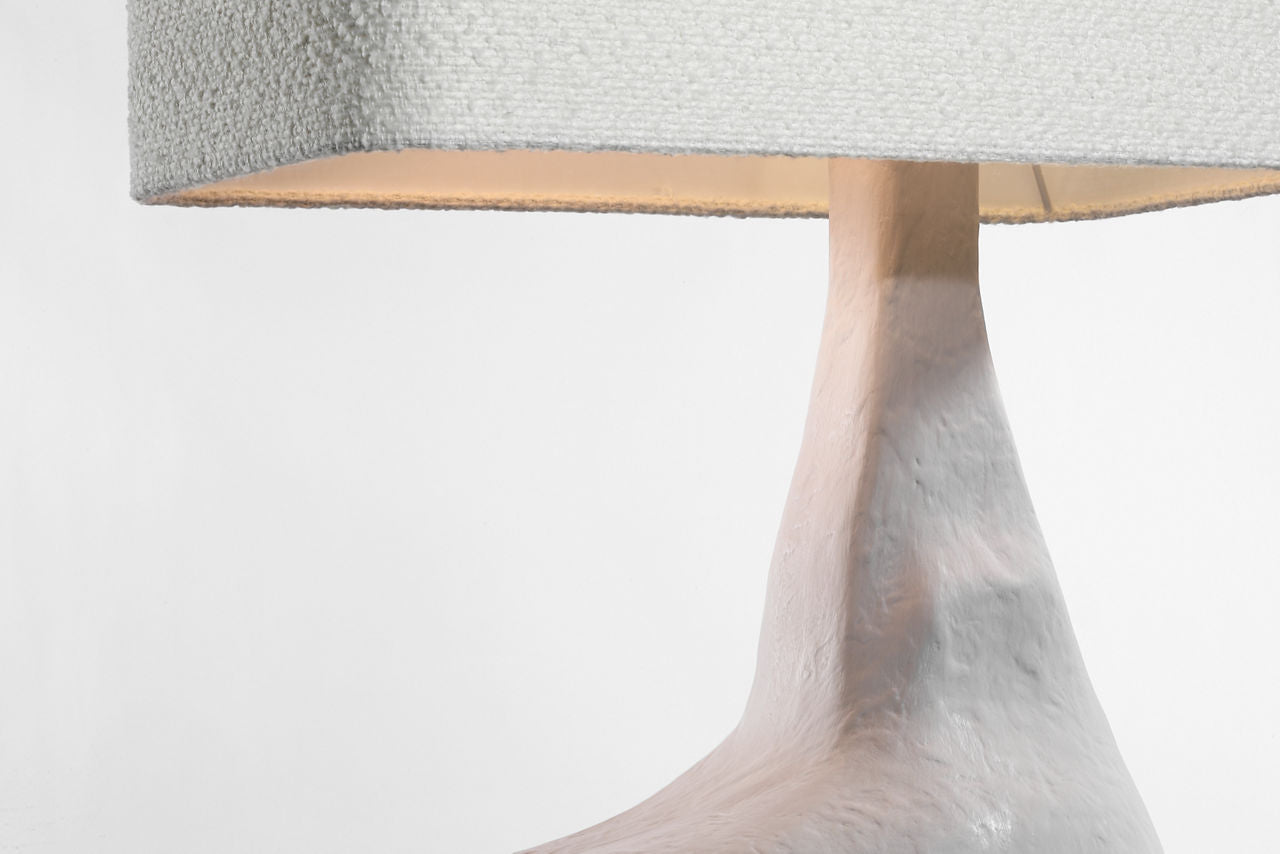 Terra-Forma 23" Right Table Lamp | Plaster White | Boucle Shade