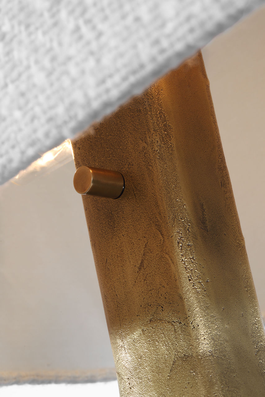 Terra-Forma 23" Left Table Lamp | Museum Brass | Boucle Shade