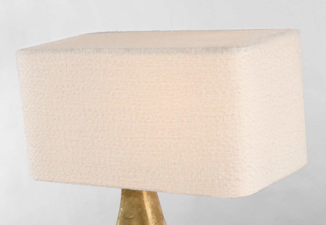 Terra-Forma 23" Left Table Lamp | Museum Brass | Boucle Shade