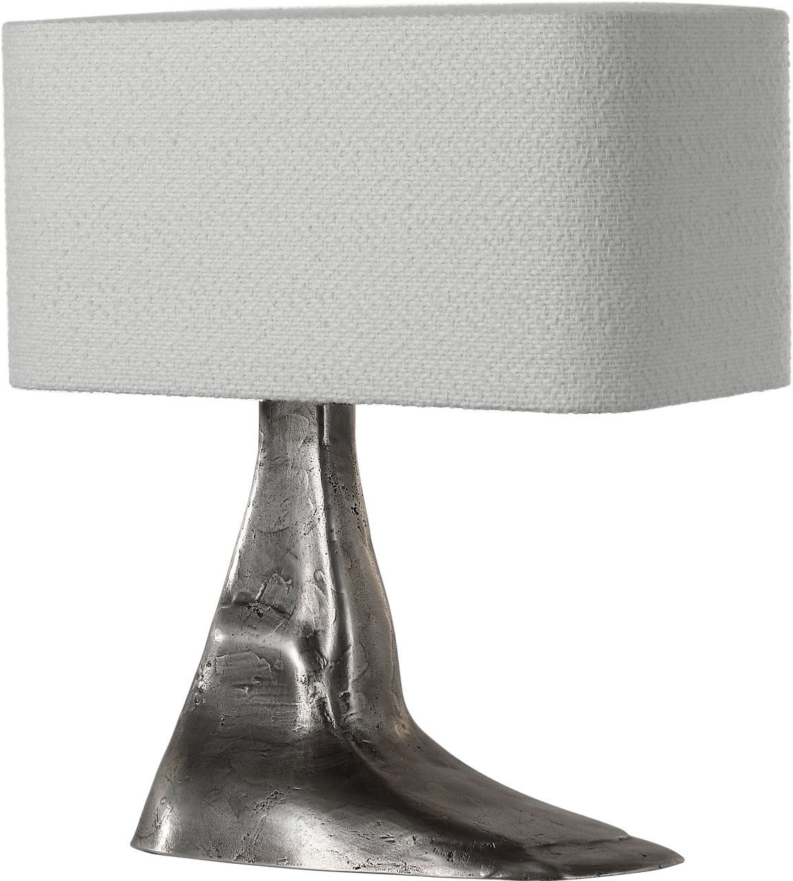 Terra-Forma 23" Left Table Lamp | Museum Pewter | Boucle Shade