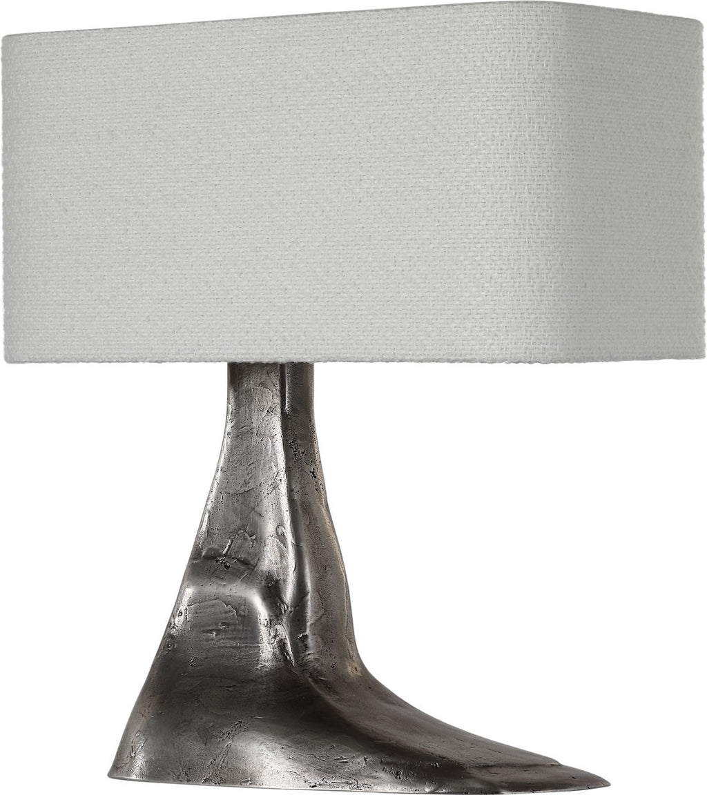 Terra-Forma 23" Left Table Lamp | Museum Pewter | Boucle Shade