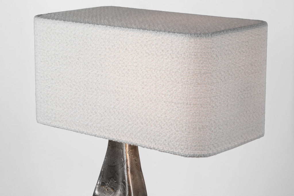 Terra-Forma 23" Left Table Lamp | Museum Pewter | Boucle Shade