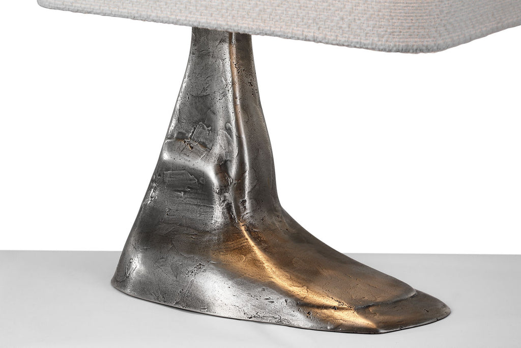 Terra-Forma 23" Left Table Lamp | Museum Pewter | Boucle Shade