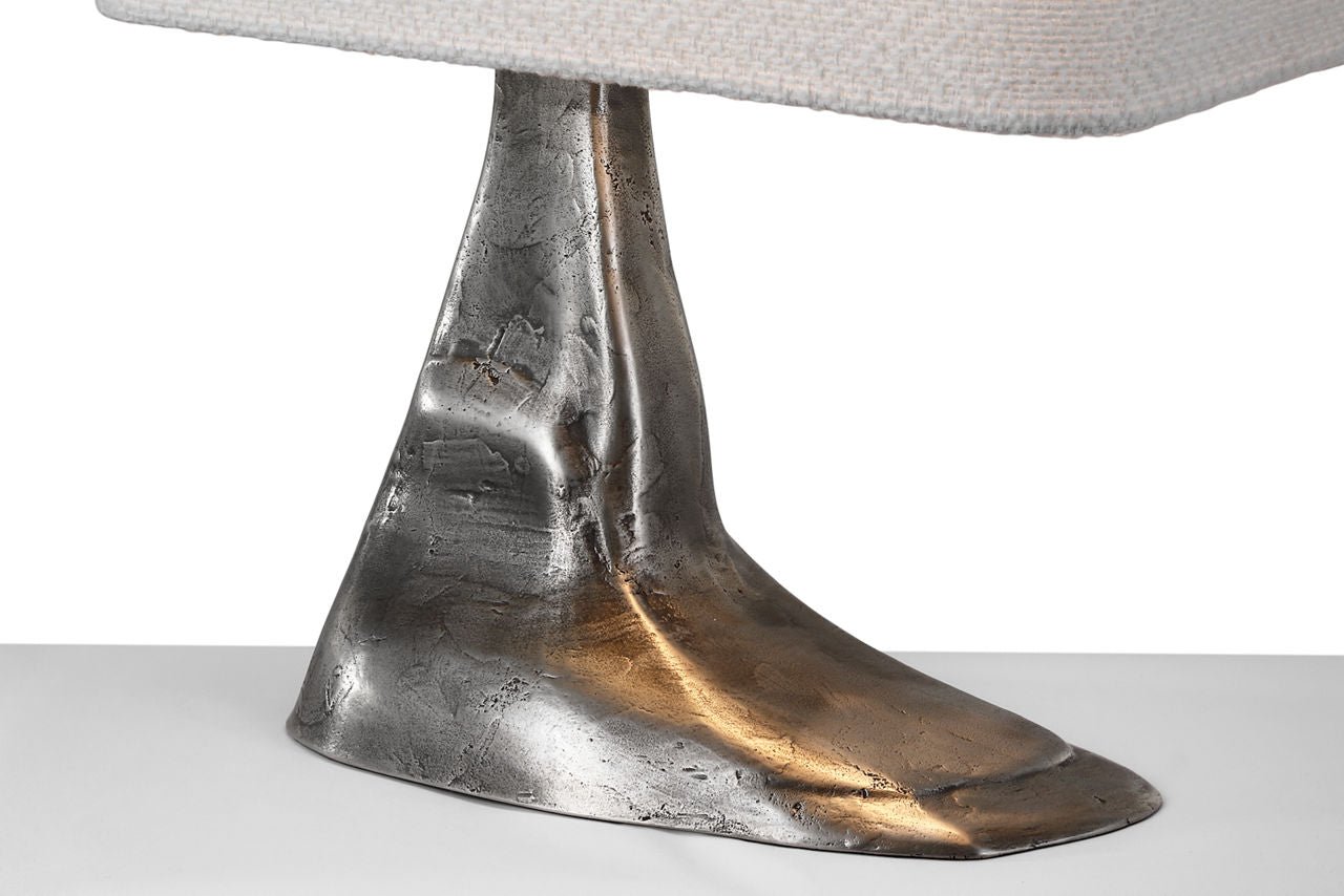 Terra-Forma 23" Left Table Lamp | Museum Pewter | Boucle Shade