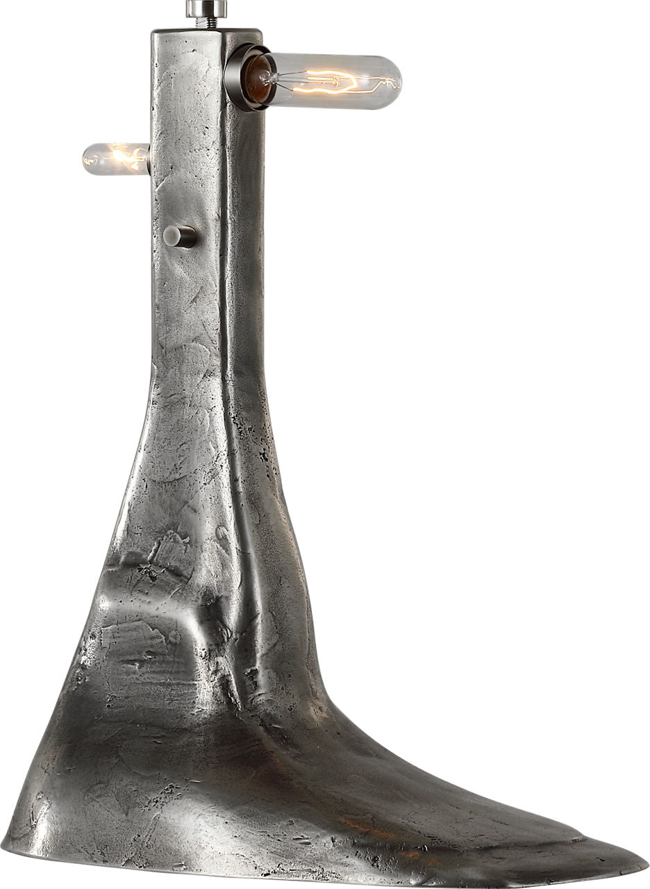 Terra-Forma 23" Left Table Lamp | Museum Pewter | Boucle Shade