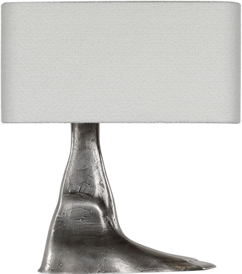 Terra-Forma 23" Left Table Lamp | Museum Pewter | Boucle Shade