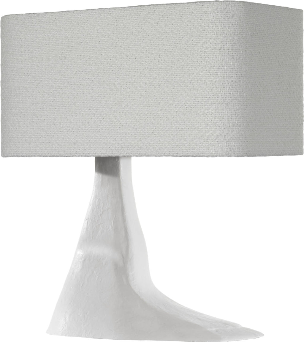 Terra-Forma 23" Left Table Lamp | Plaster White | Boucle Shade