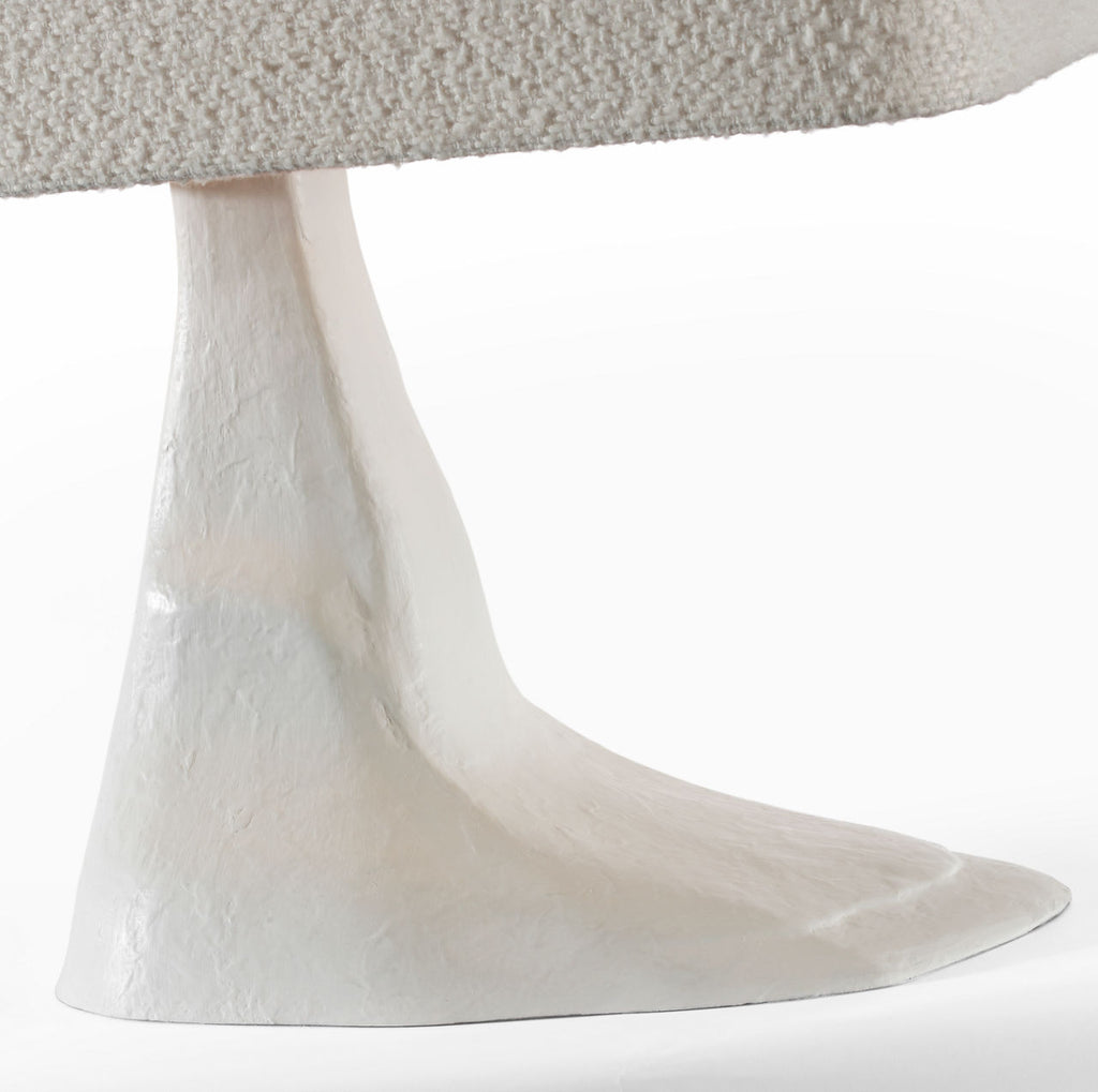 Terra-Forma 23" Left Table Lamp | Plaster White | Boucle Shade