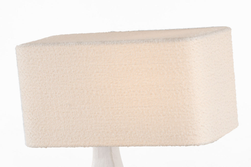 Terra-Forma 23" Left Table Lamp | Plaster White | Boucle Shade