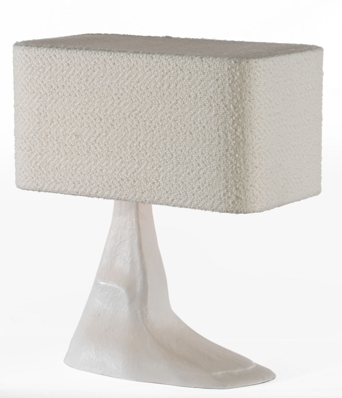 Terra-Forma 23" Left Table Lamp | Plaster White | Boucle Shade