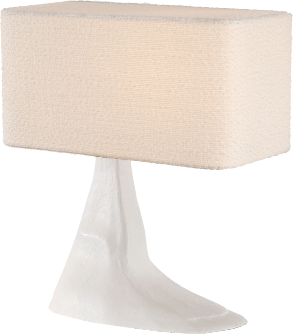 Terra-Forma 23" Left Table Lamp | Plaster White | Boucle Shade
